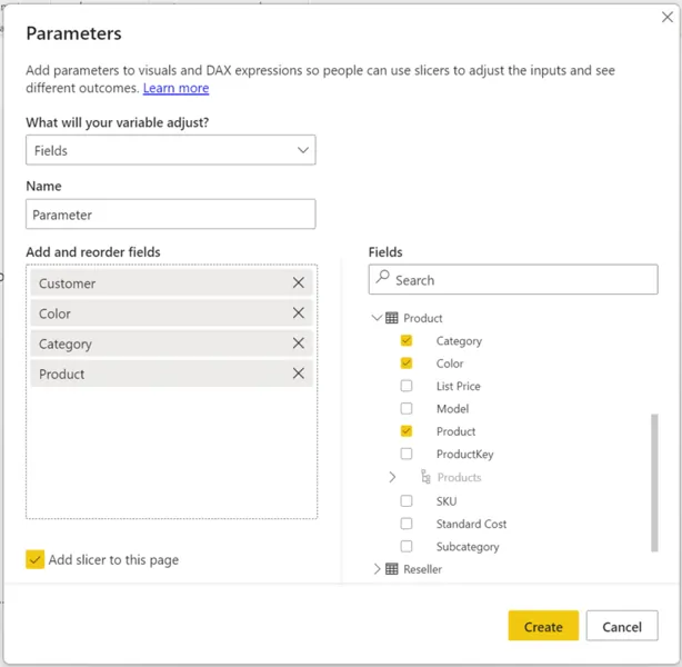 example parameter setup